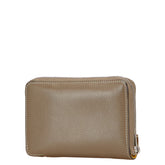 セリーヌ 二つ折り財布 ラウンドファスナー グレージュ レザー レディース CELINE 【中古】